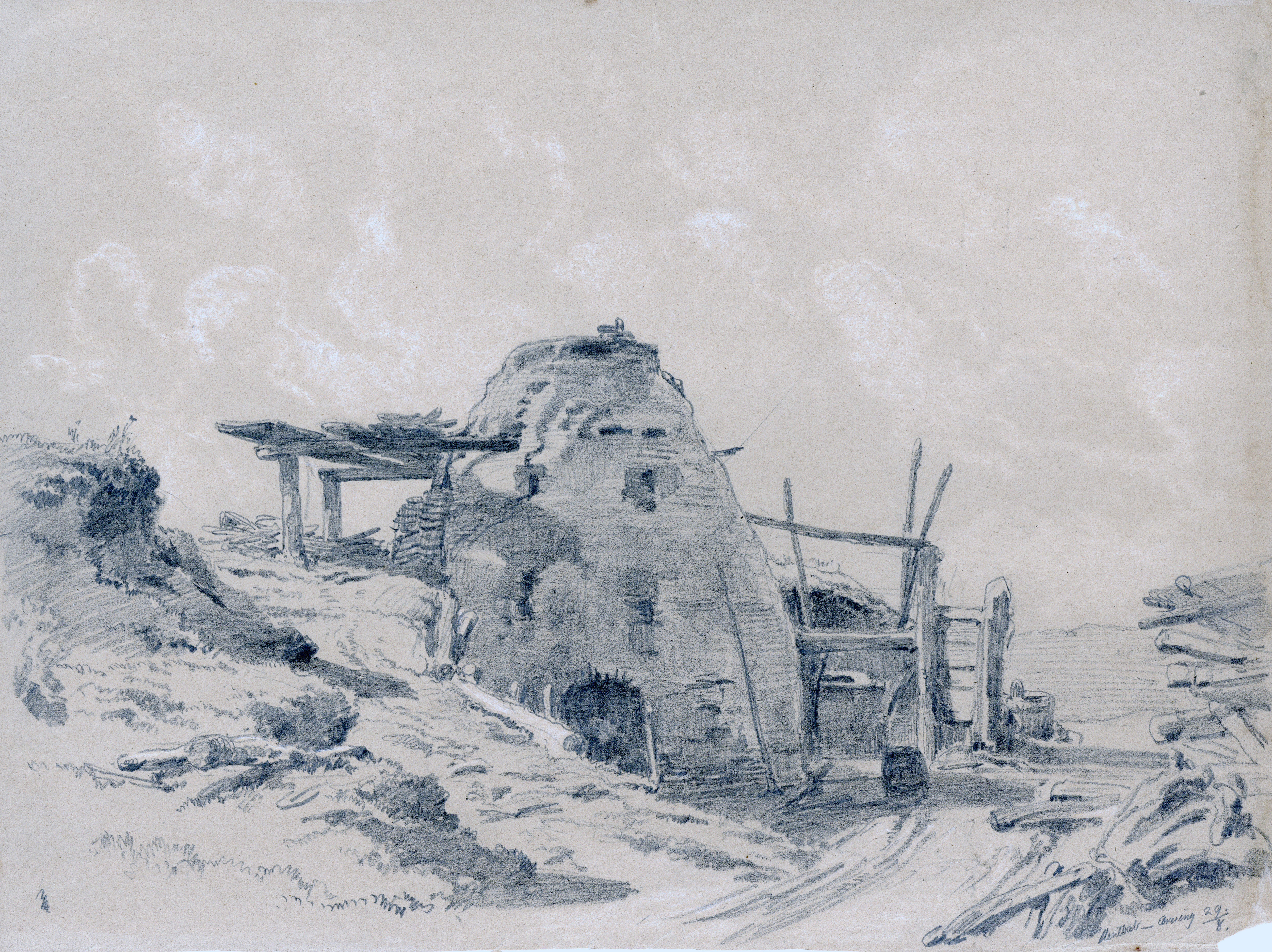 Kohlenmeiler im Heutal bei Aresing ⋅ 1858 Image