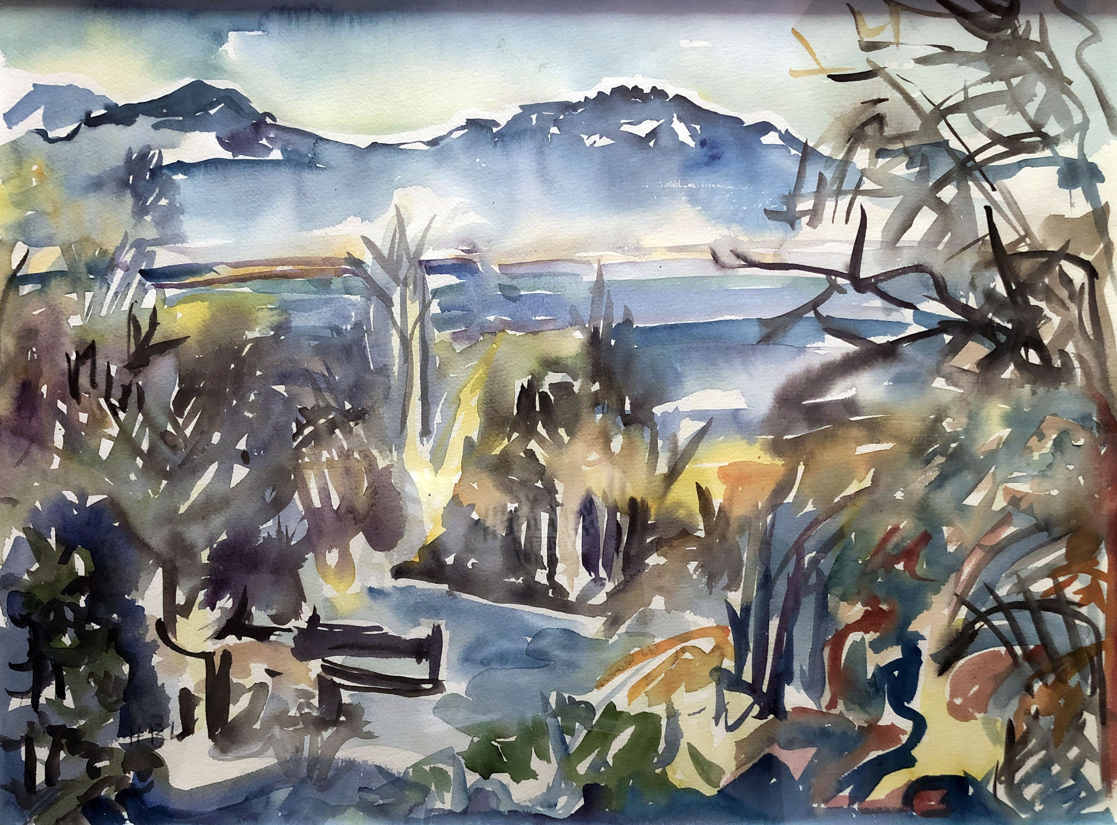 Bucht am Chiemsee mit Kampenwand Image