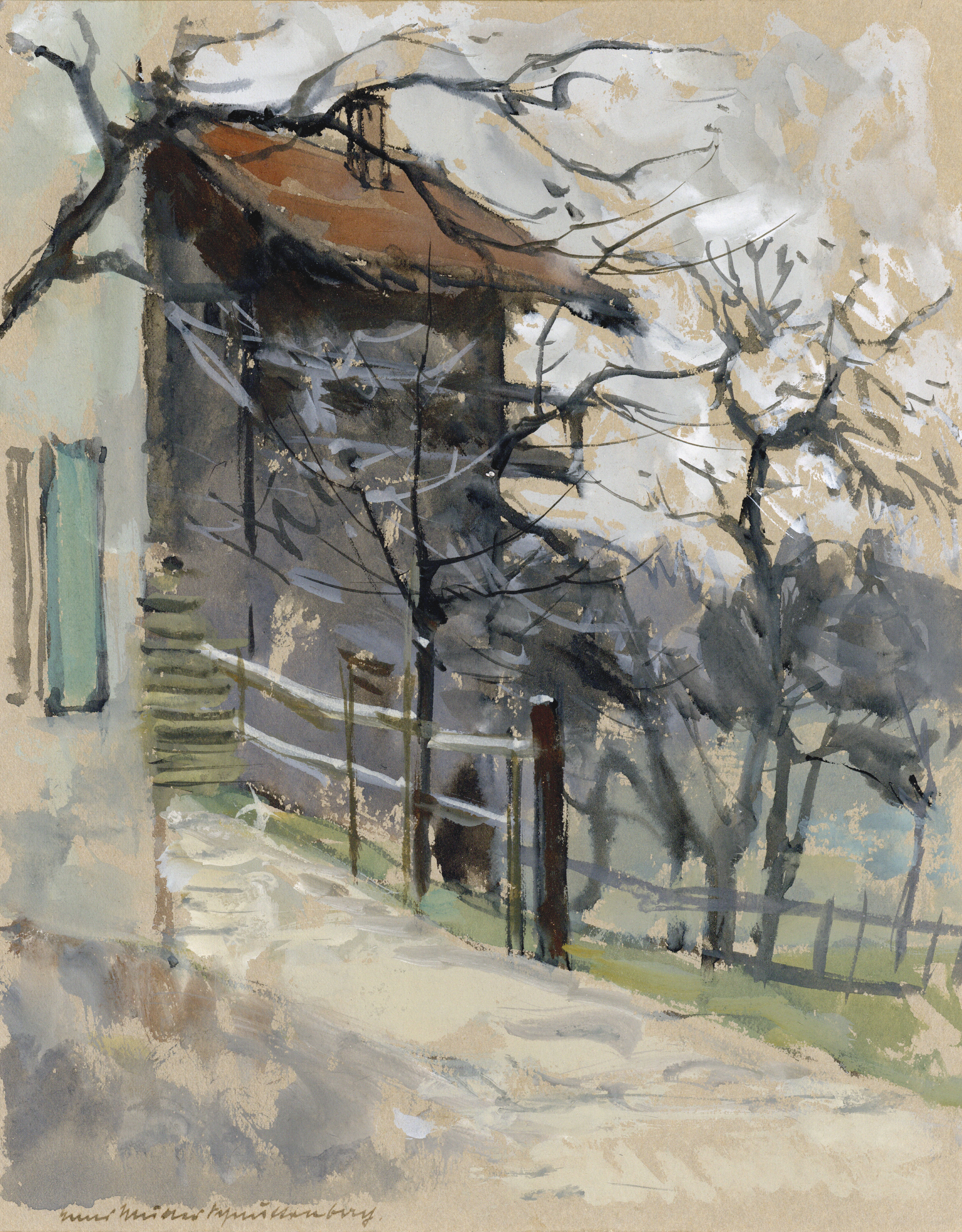 Obstgarten am Haus in Niklasreuth, Gemeinde Irschenberg ⋅ 1930 Image