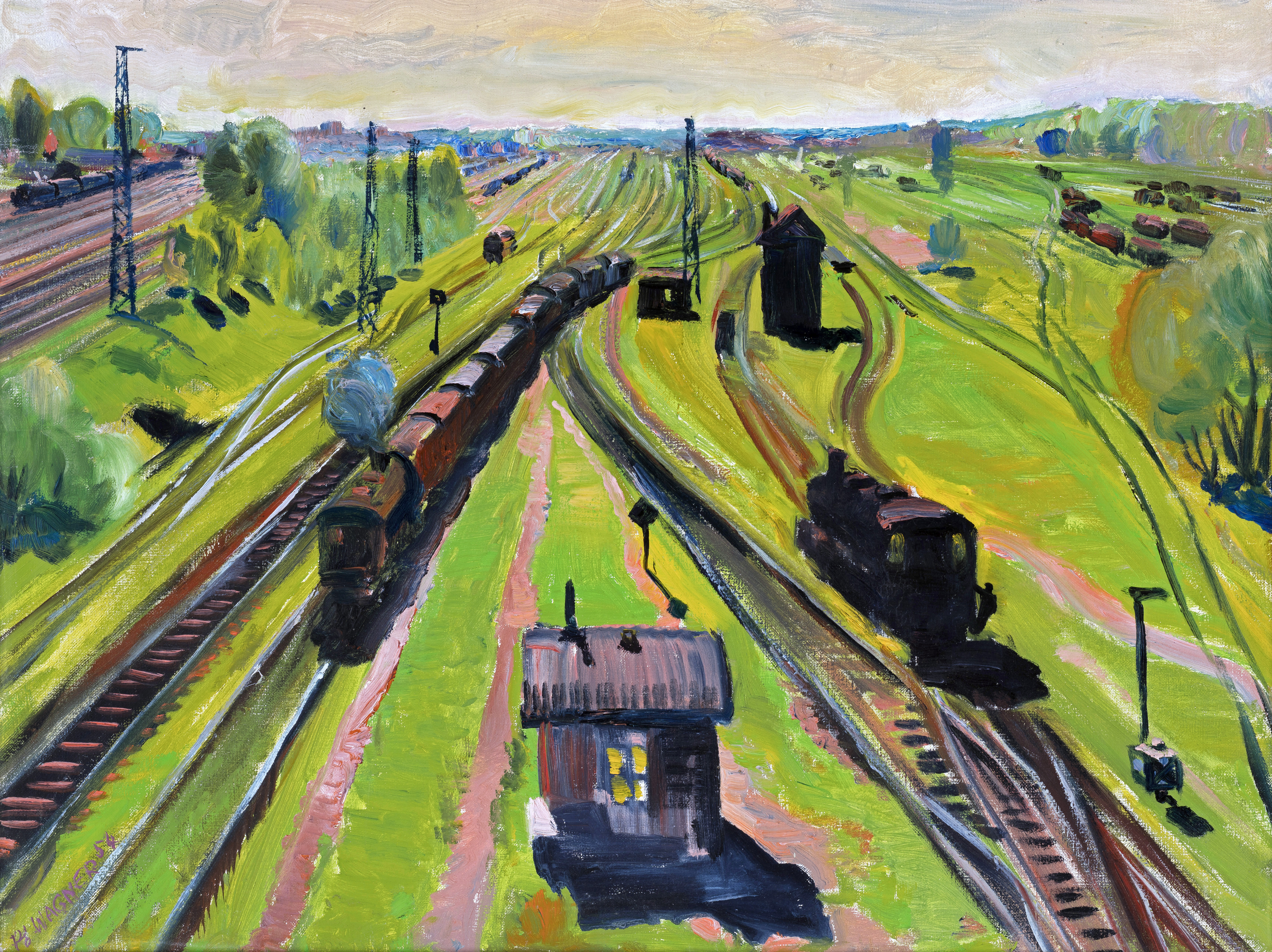 München - Blick von der Friedenheimer Brücke ⋅ 1954 Image
