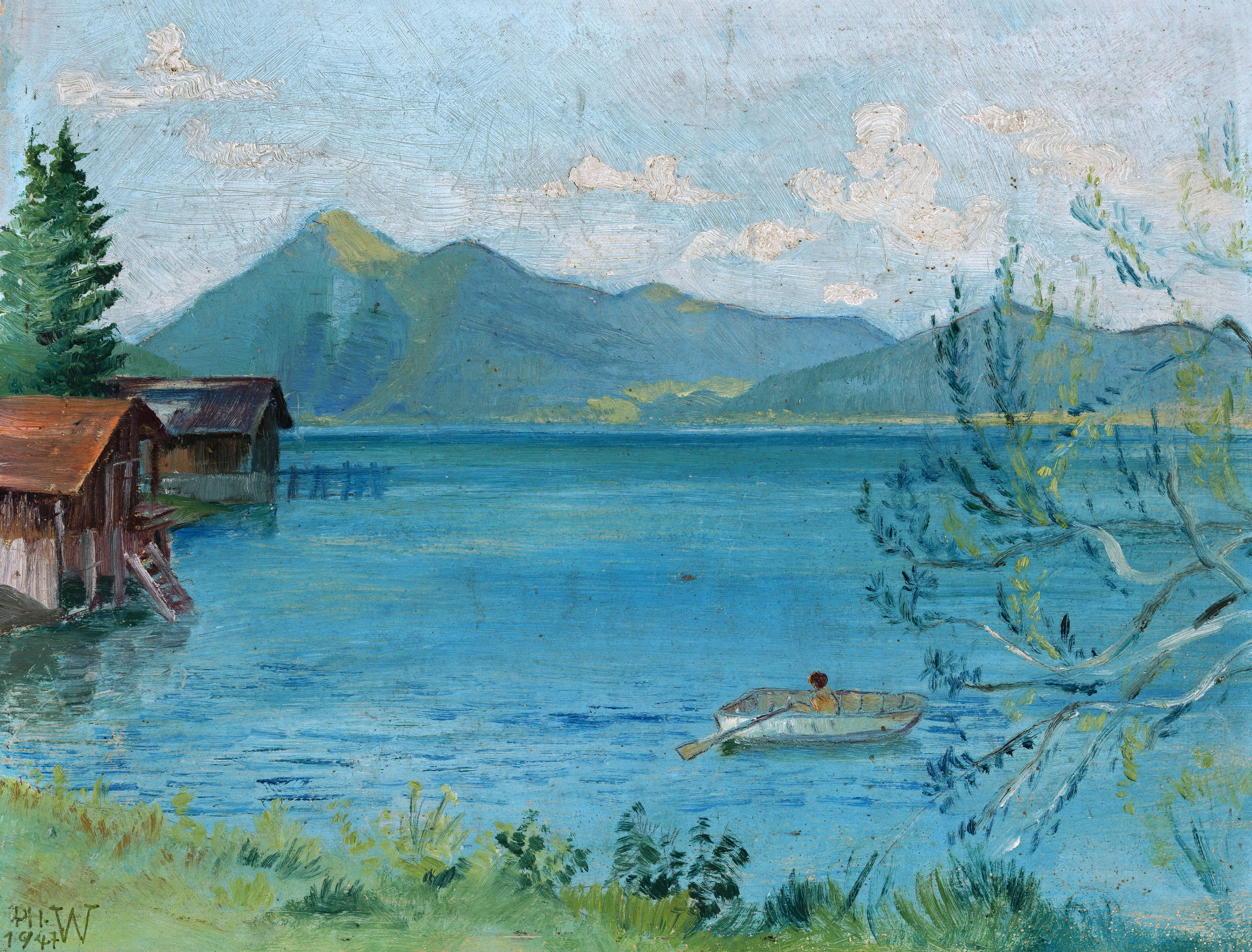 Seelandschaft mit Ruderboot ⋅ 1947 Image