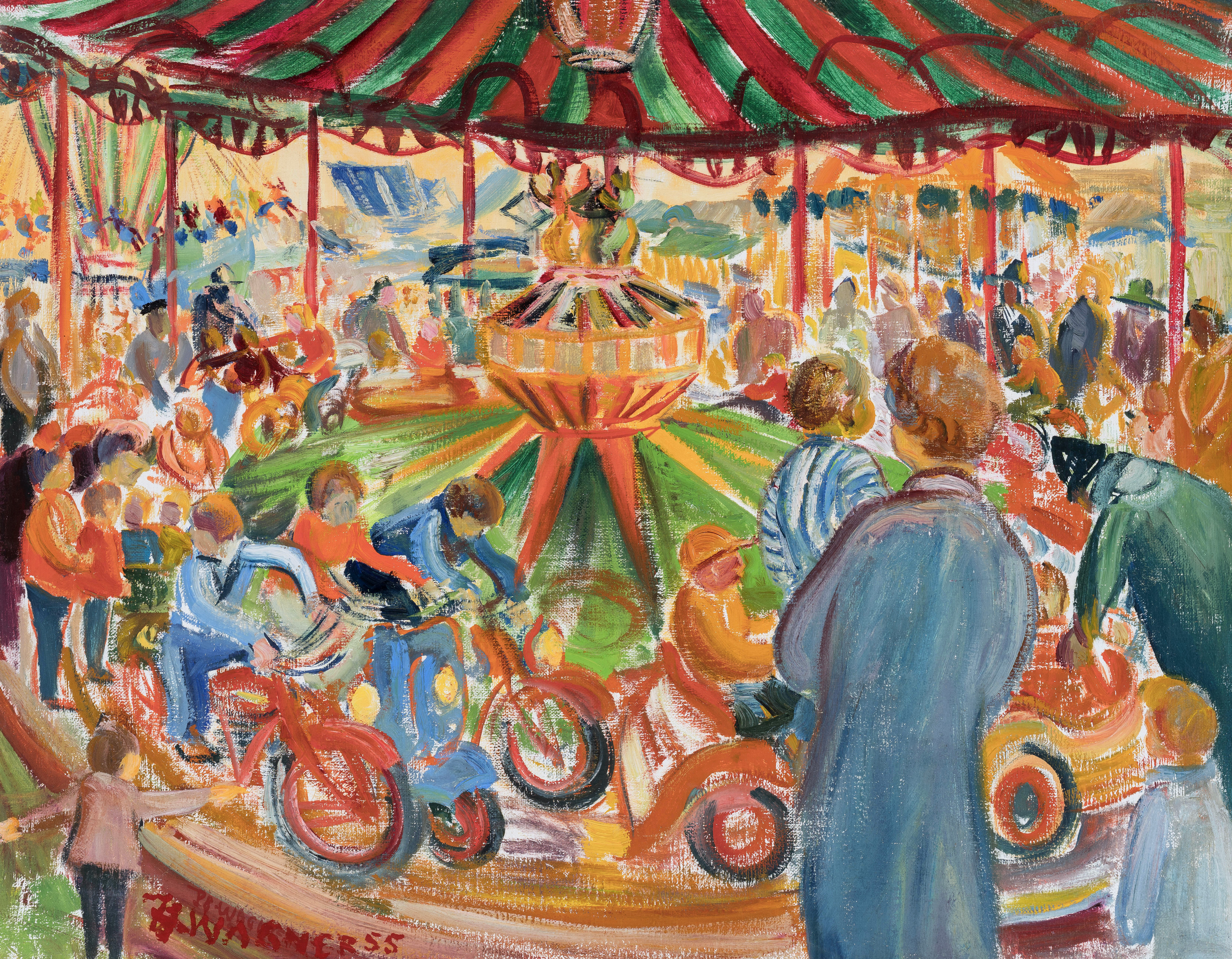 München - Kinderkarusell am Oktoberfest ⋅ 1955 Image