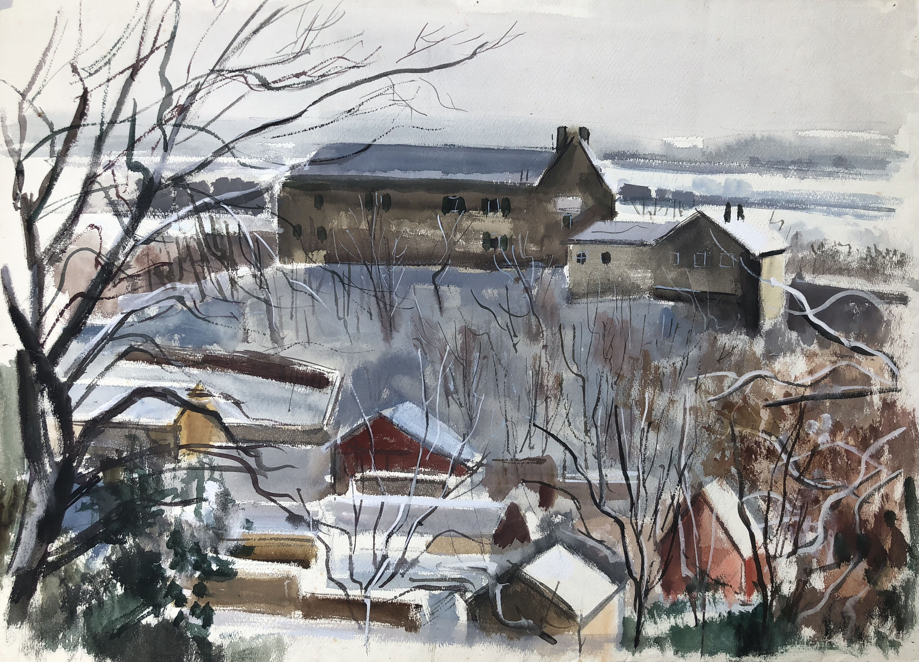 Verschneite Vorfrühlingslandschaft Image
