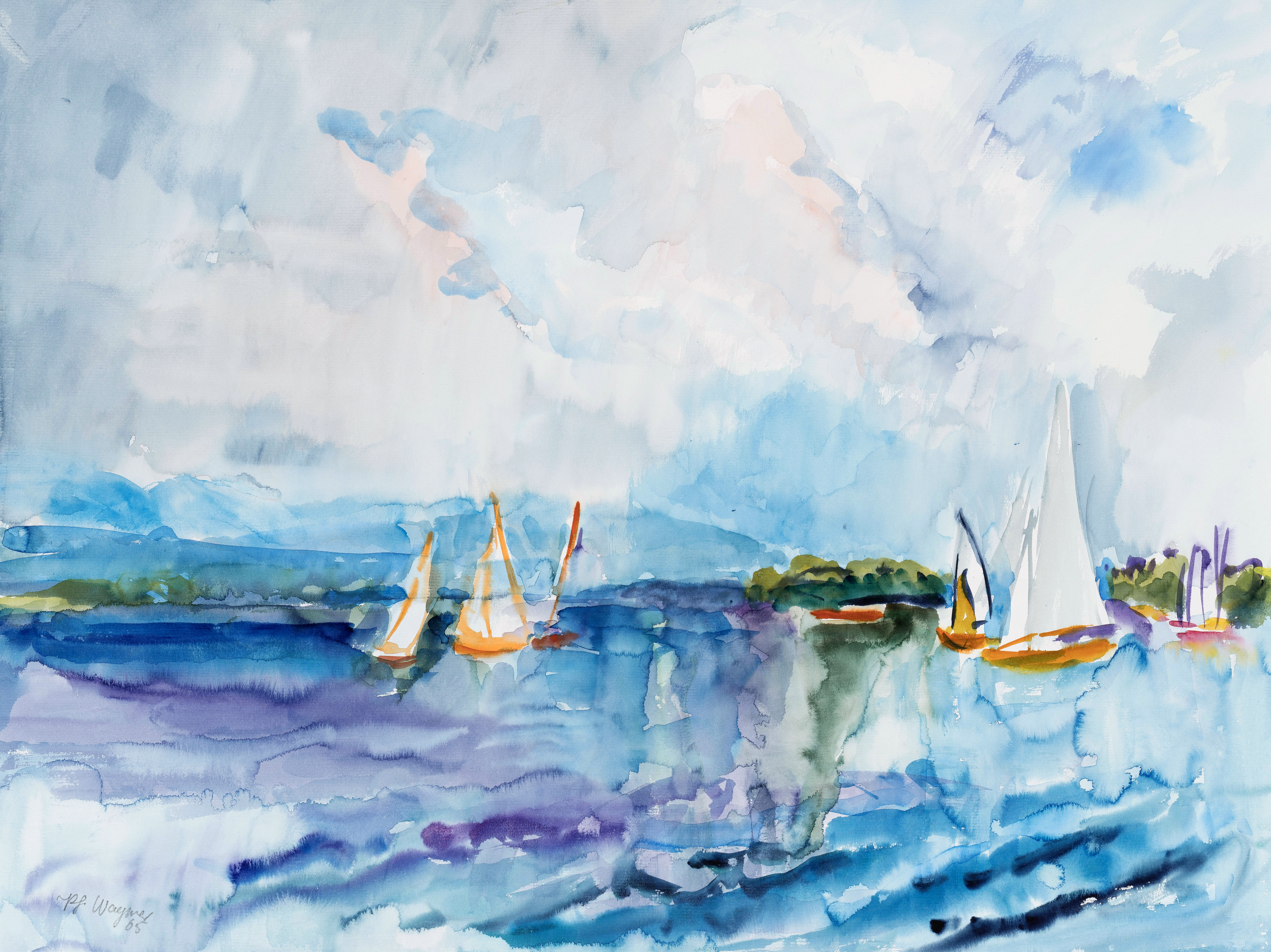 Segelboote auf dem Starnberger See ⋅ 1965 Image