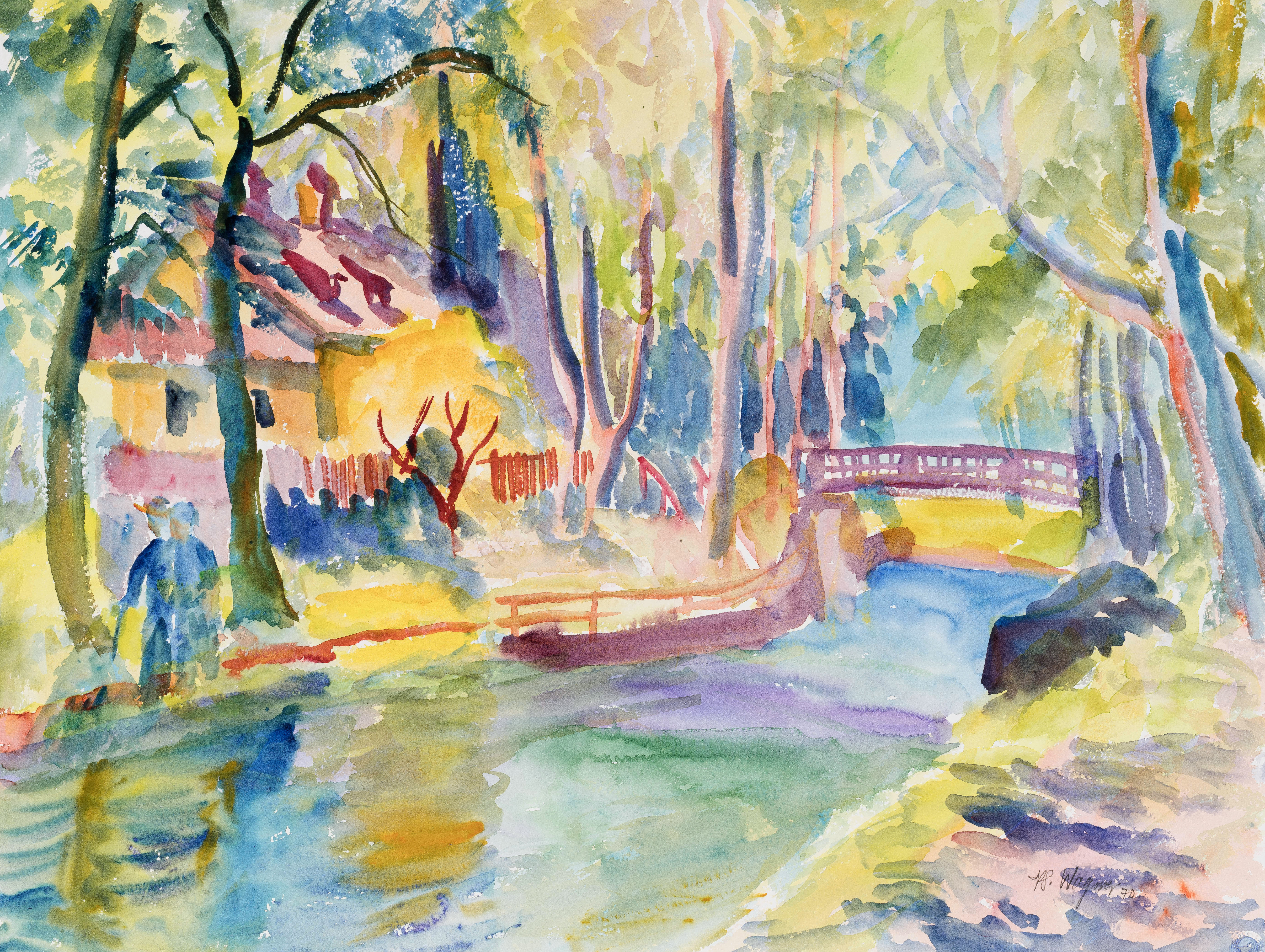 Der Würmkanal bei Nymphenburxg ⋅ 1970 Image