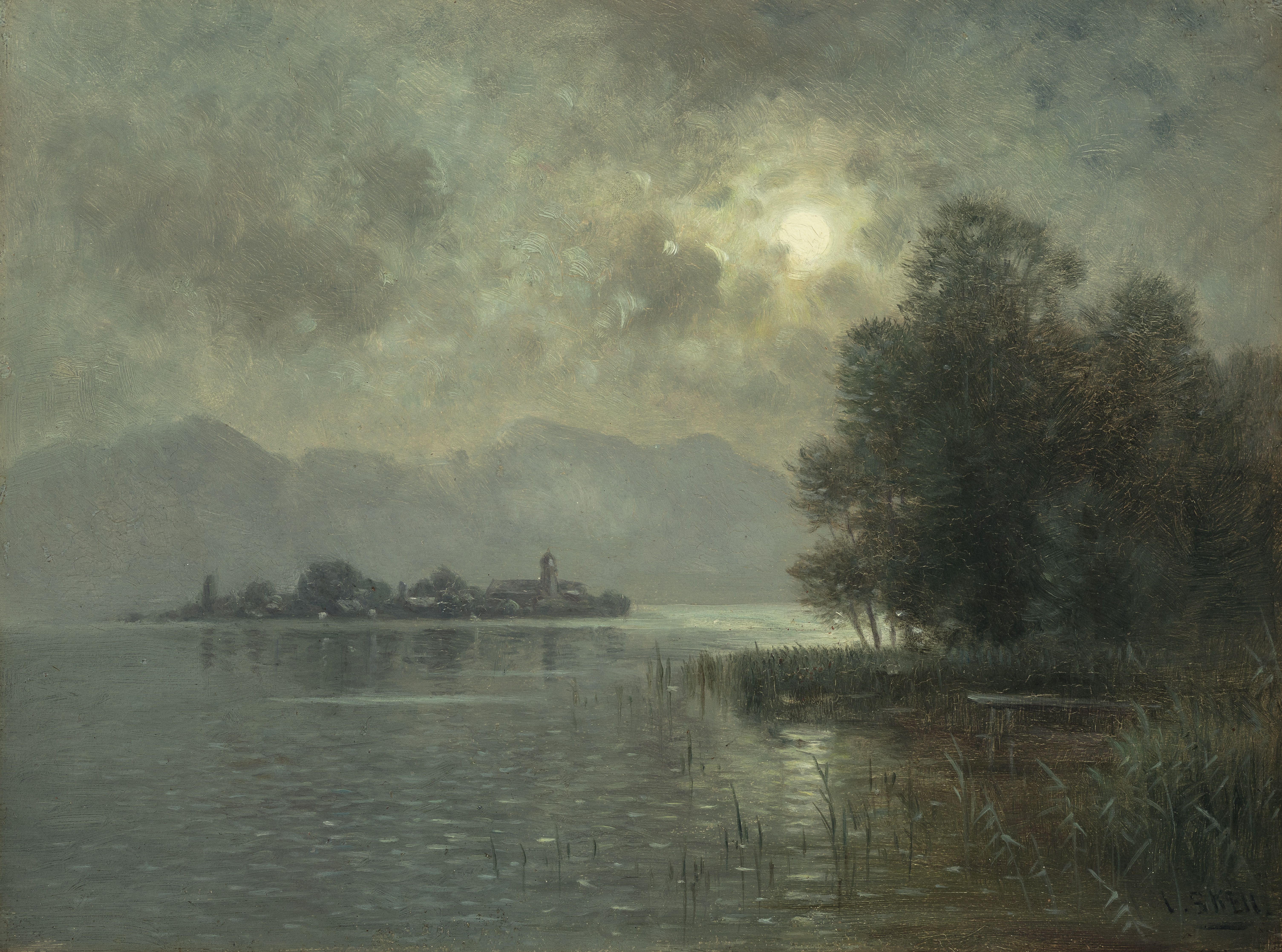 Frauenchiemsee im Mondschein Image