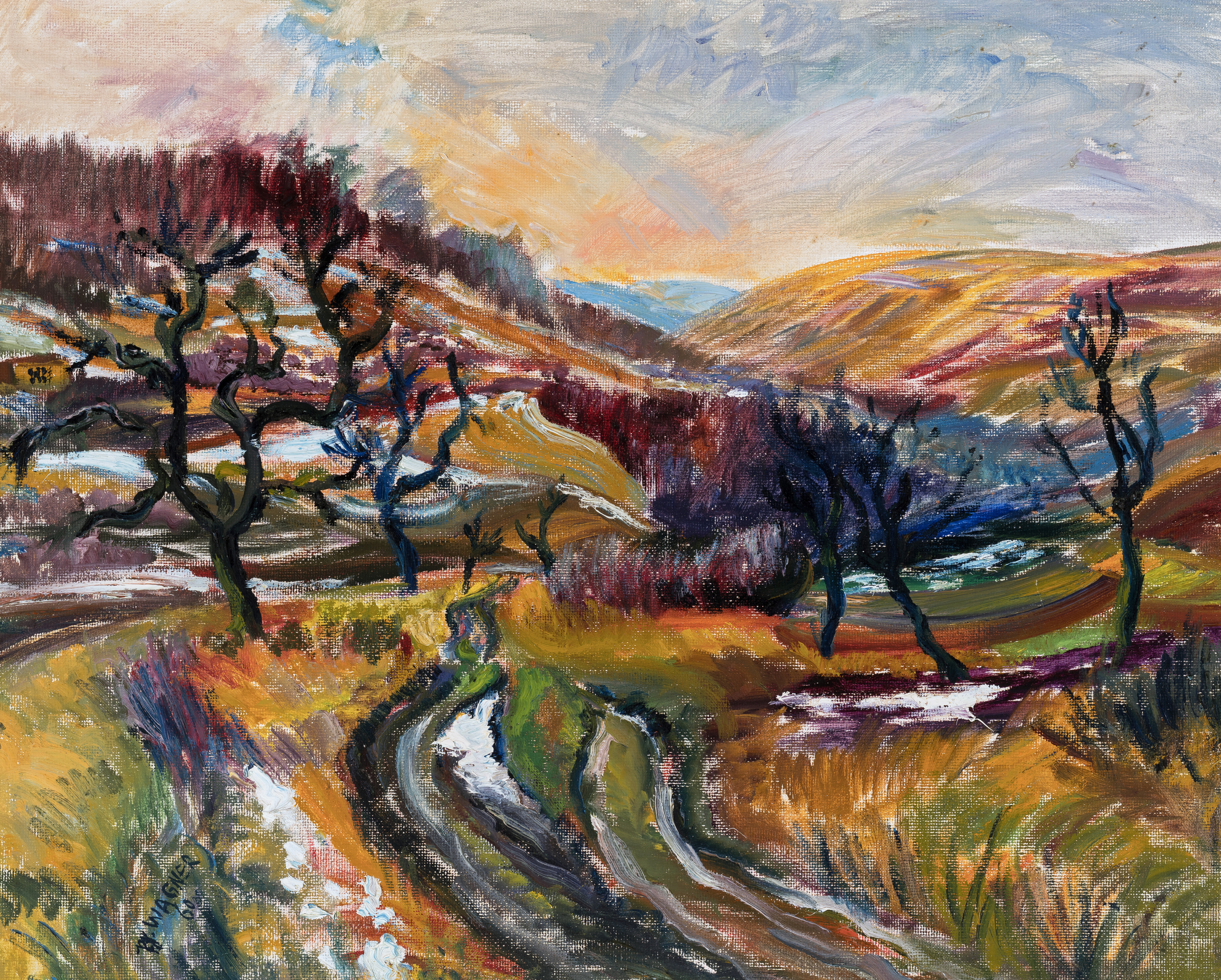 Unterfränkische Landschaft im Vorfrühling ⋅ 1960 Image