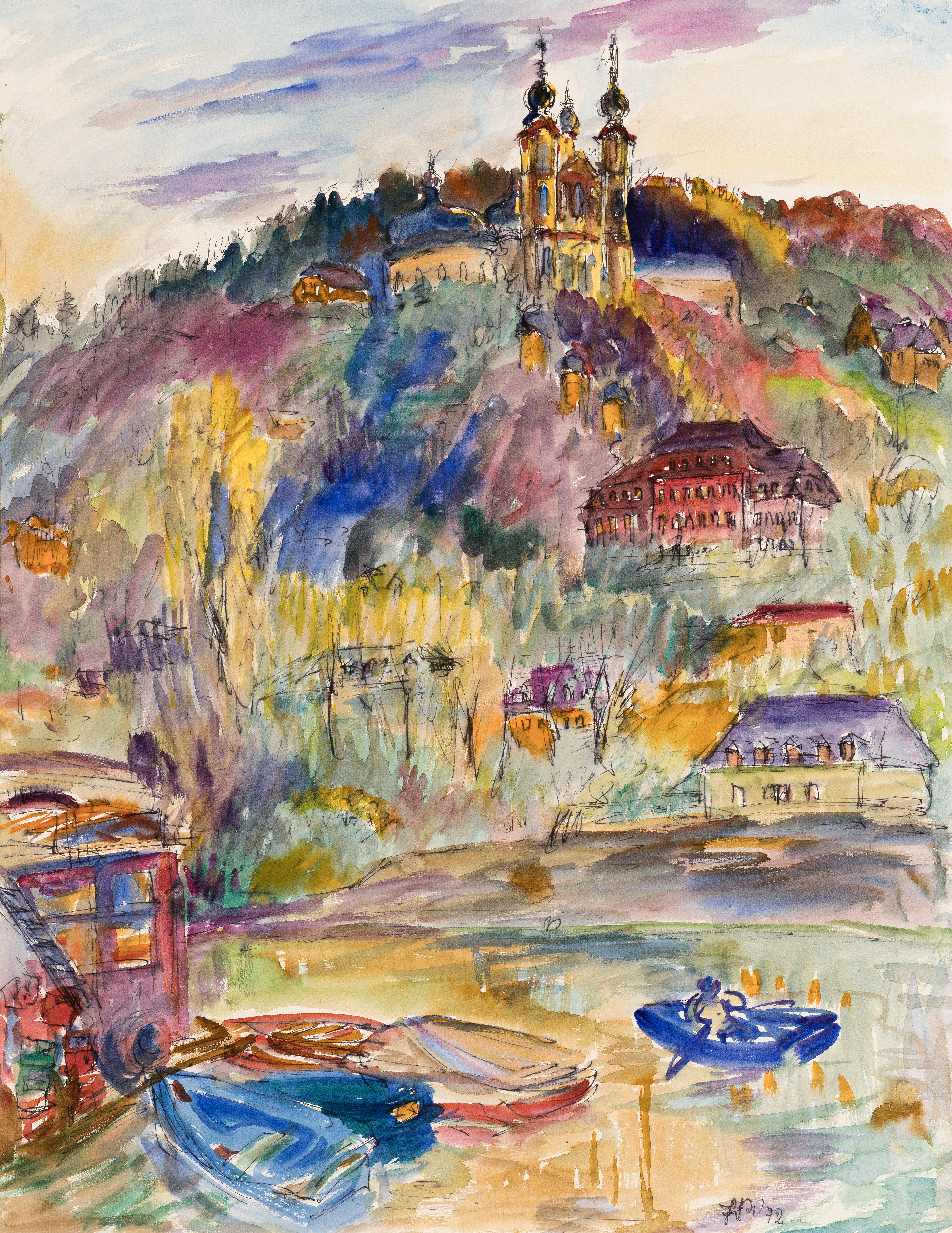 Das Würzburger Käppele ⋅ 1972<br>Aquarell ⋅ 64,5 x 49,5 cm Image
