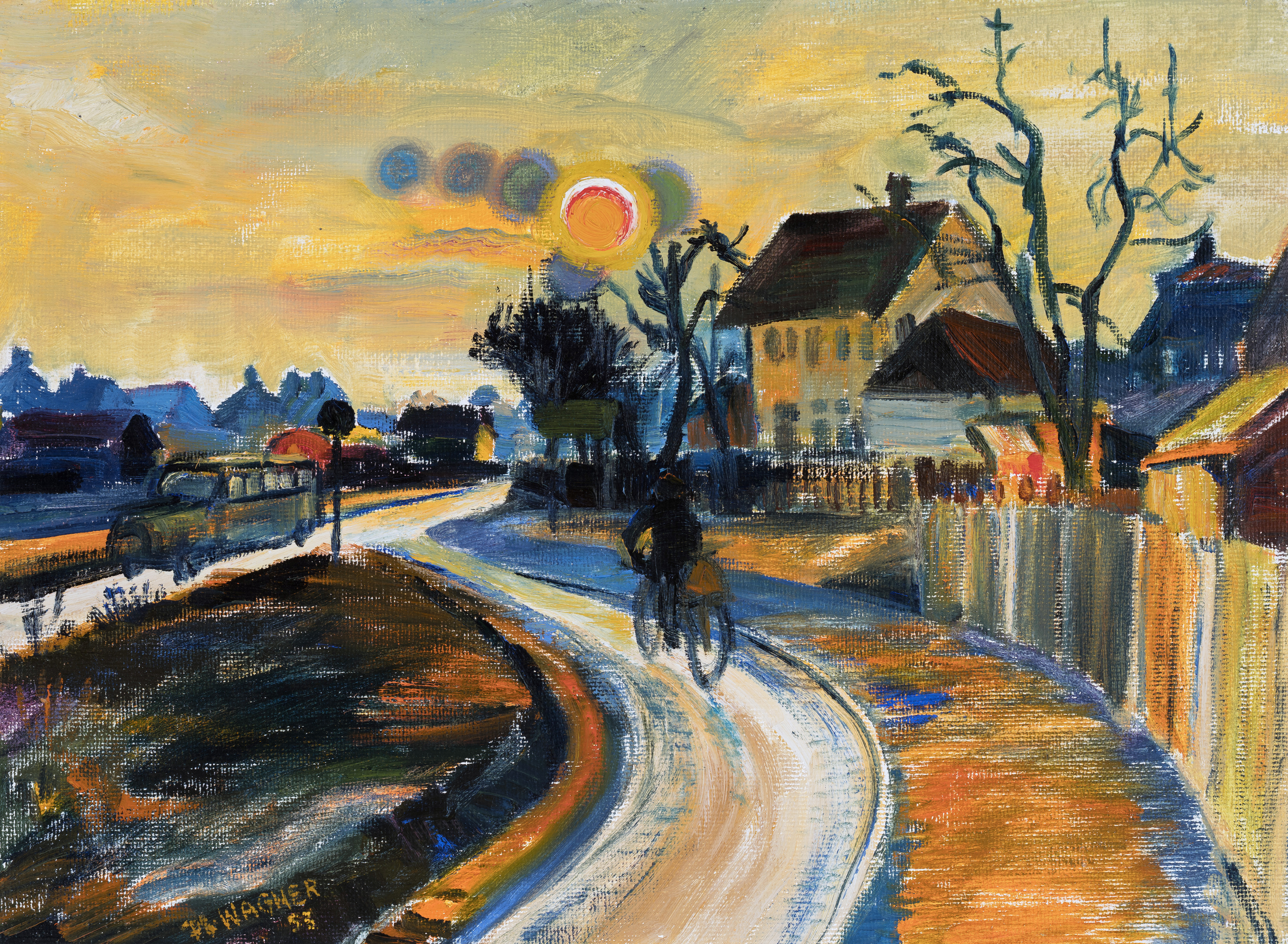 München - Radfahrweg bei "Belle", Westendstraße ⋅ 1953 Image