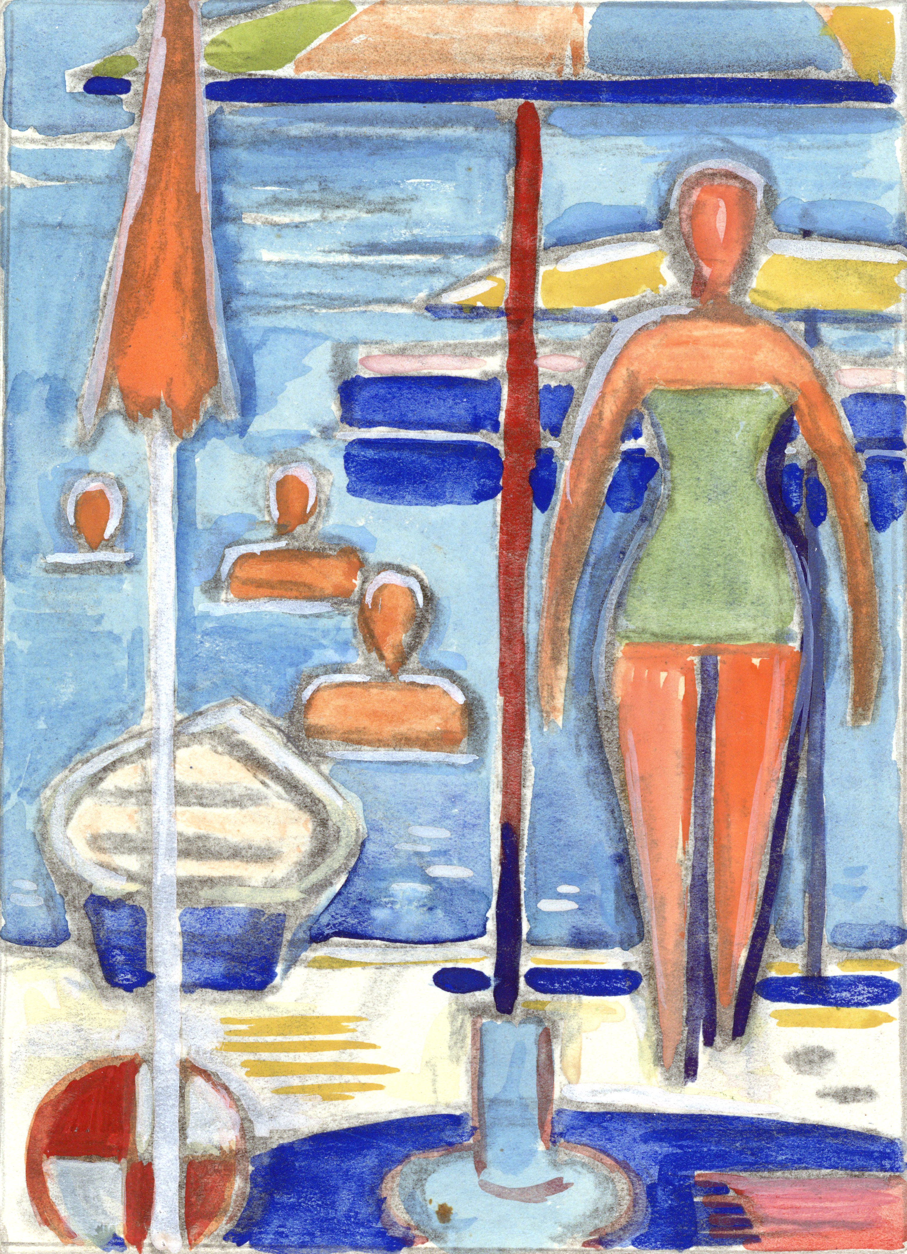 Beim Baden | verso: Adam und Eva Image