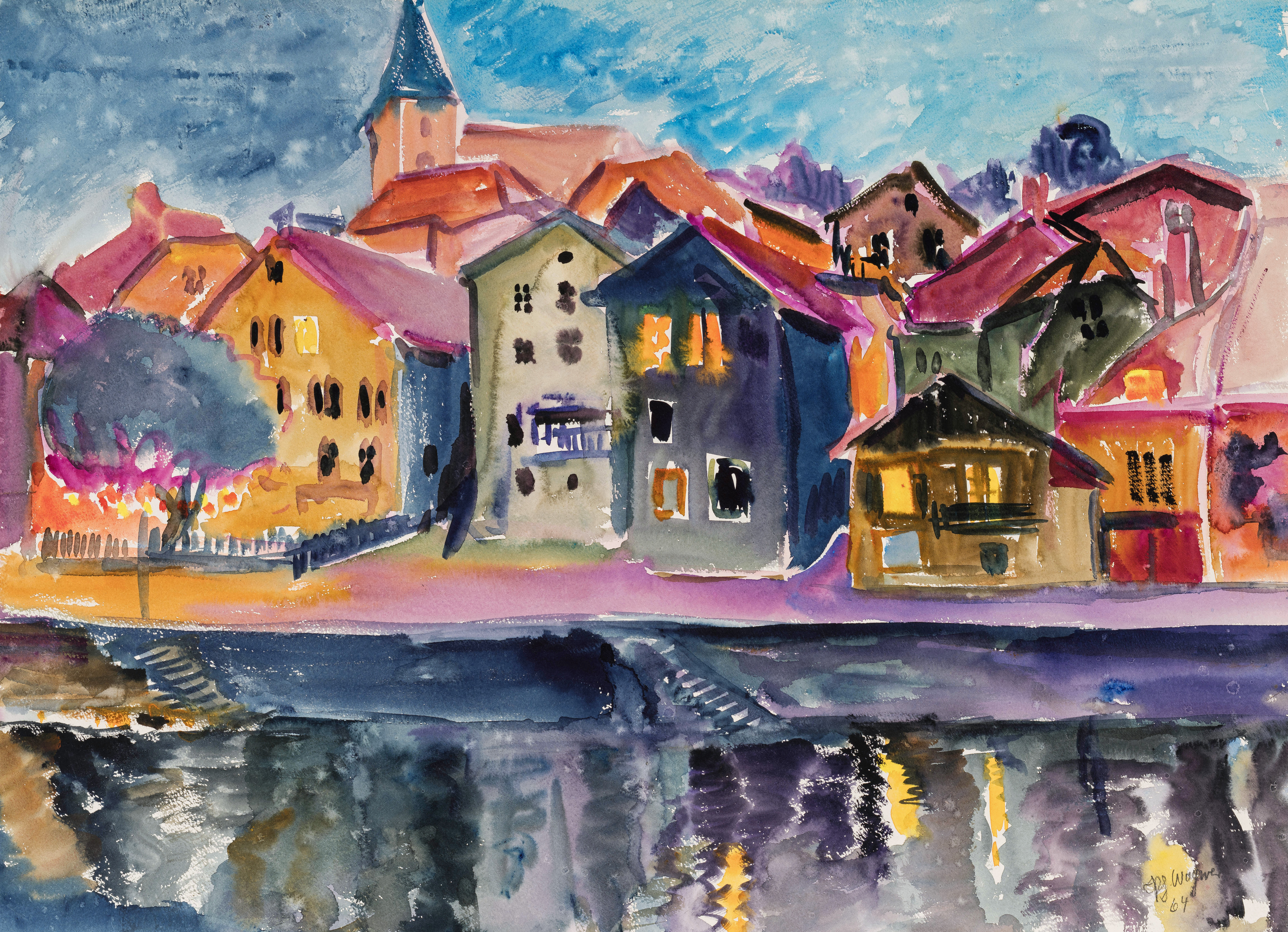 Passau bei Nacht ⋅ 1964 Image