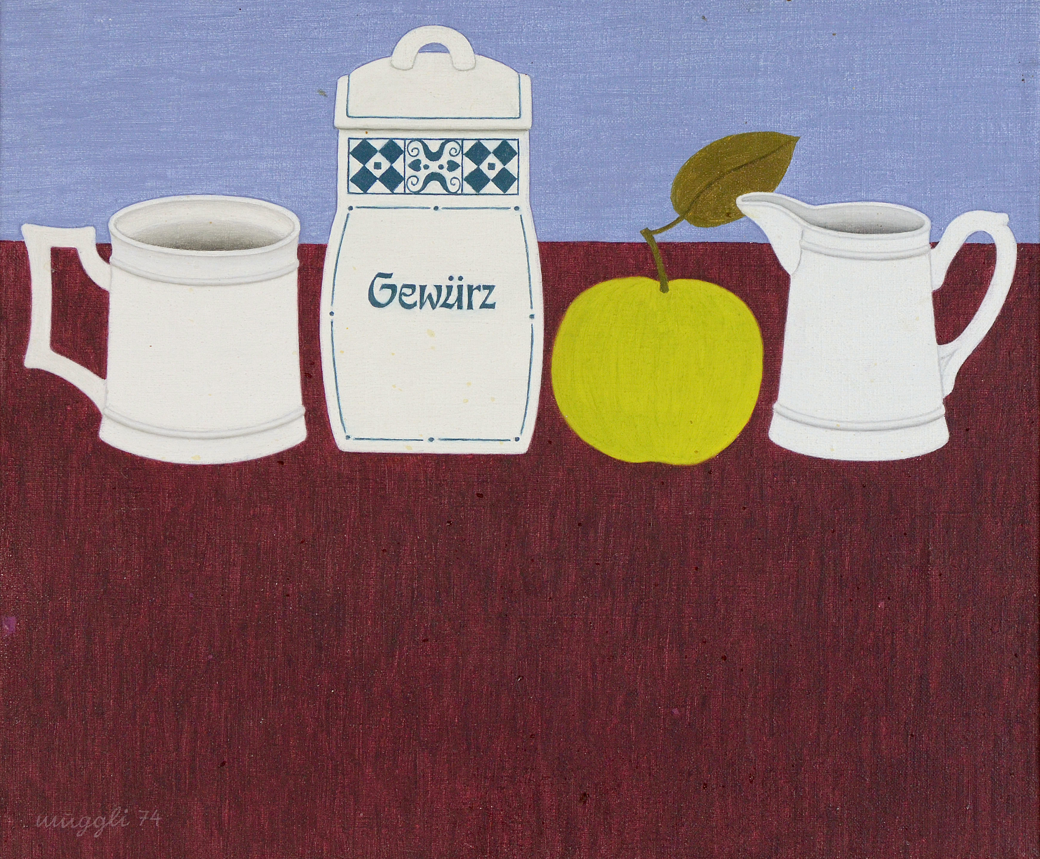 Stillleben mit Gefässen und Apfel ⋅ 1974 Image