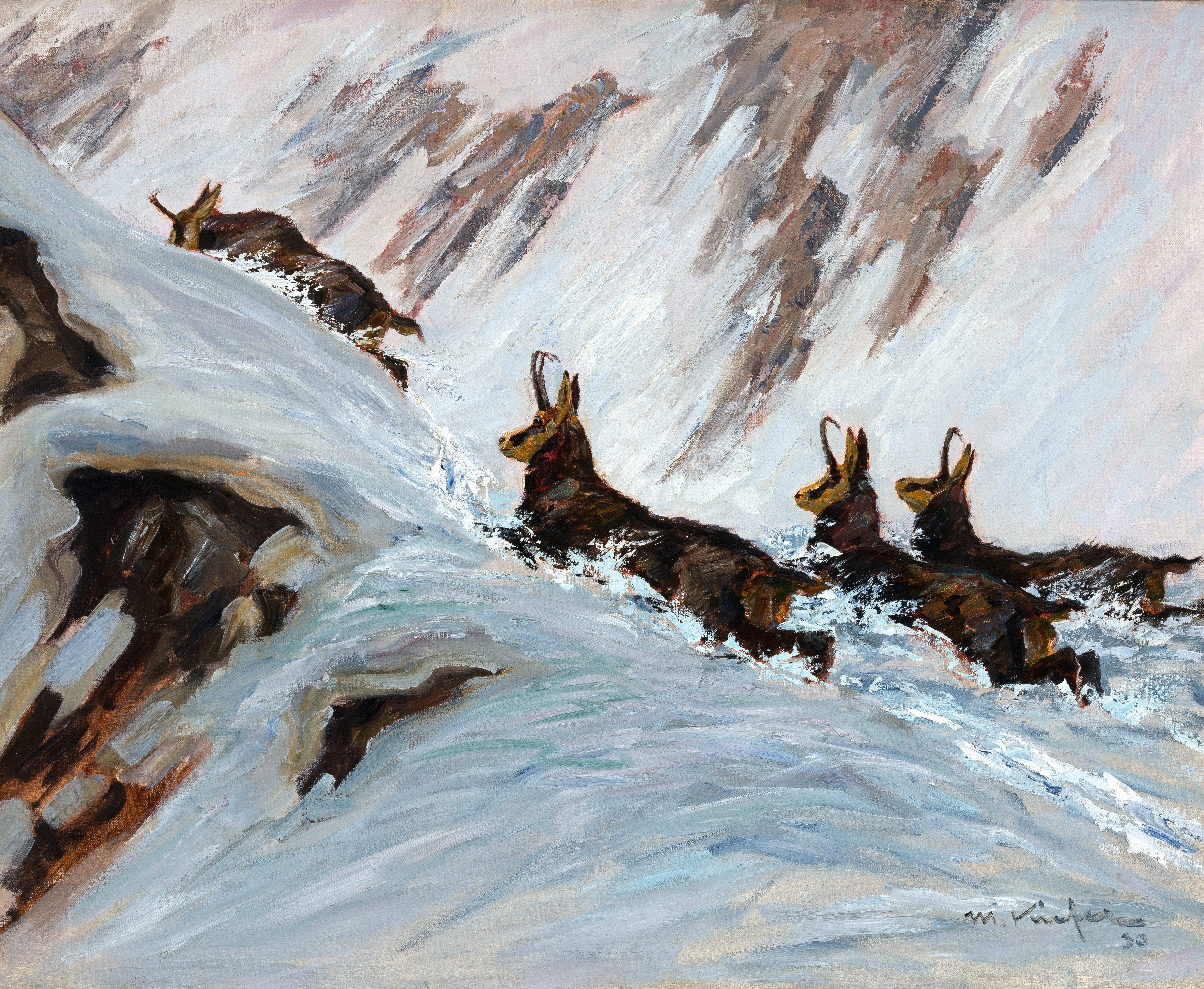 Aufsteigendes Gamswild ⋅ 1930 Image