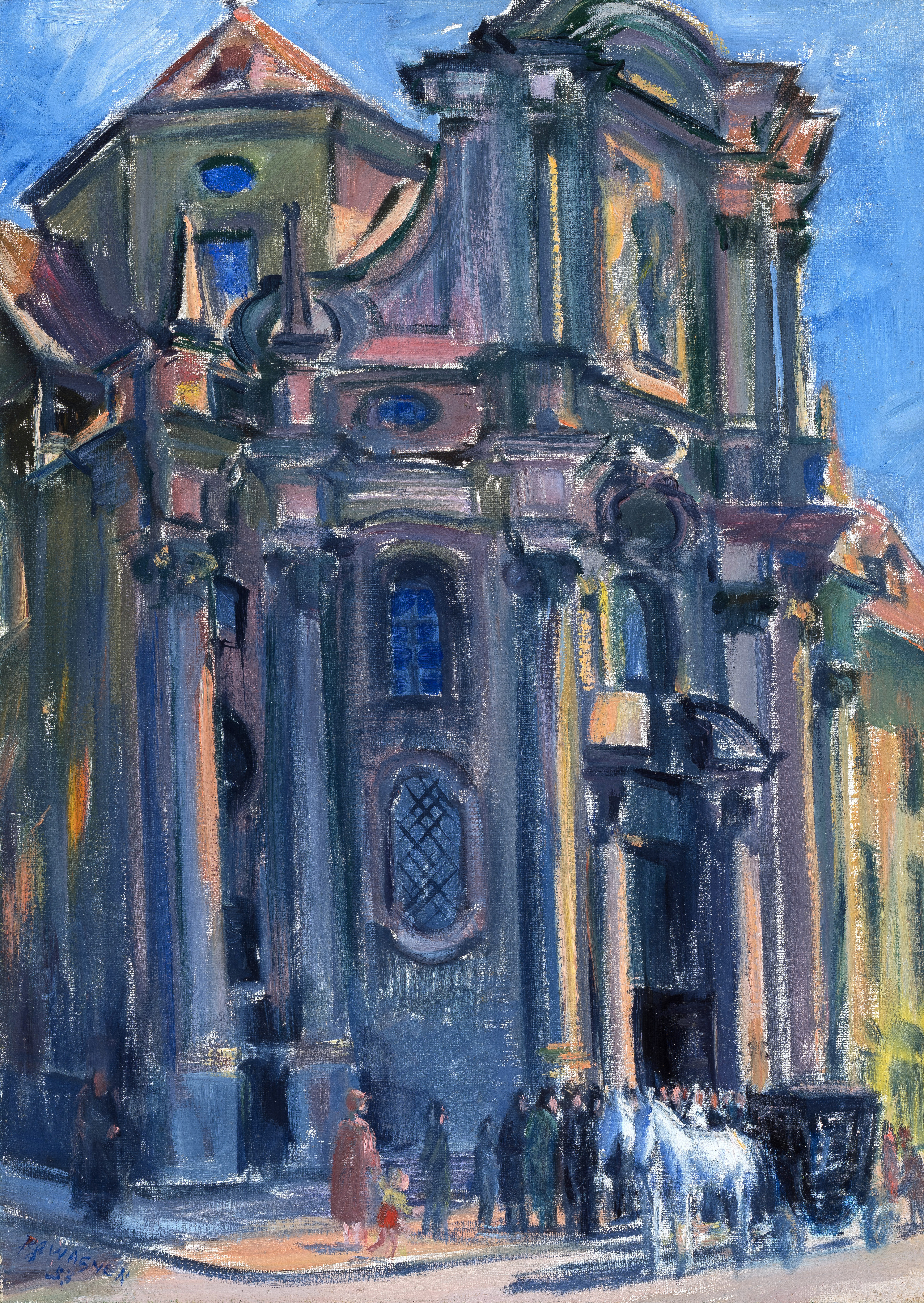 München - Hochzeitskutsche vor der Dreifaltigkeitskirche ⋅ 1953&nbsp; Image
