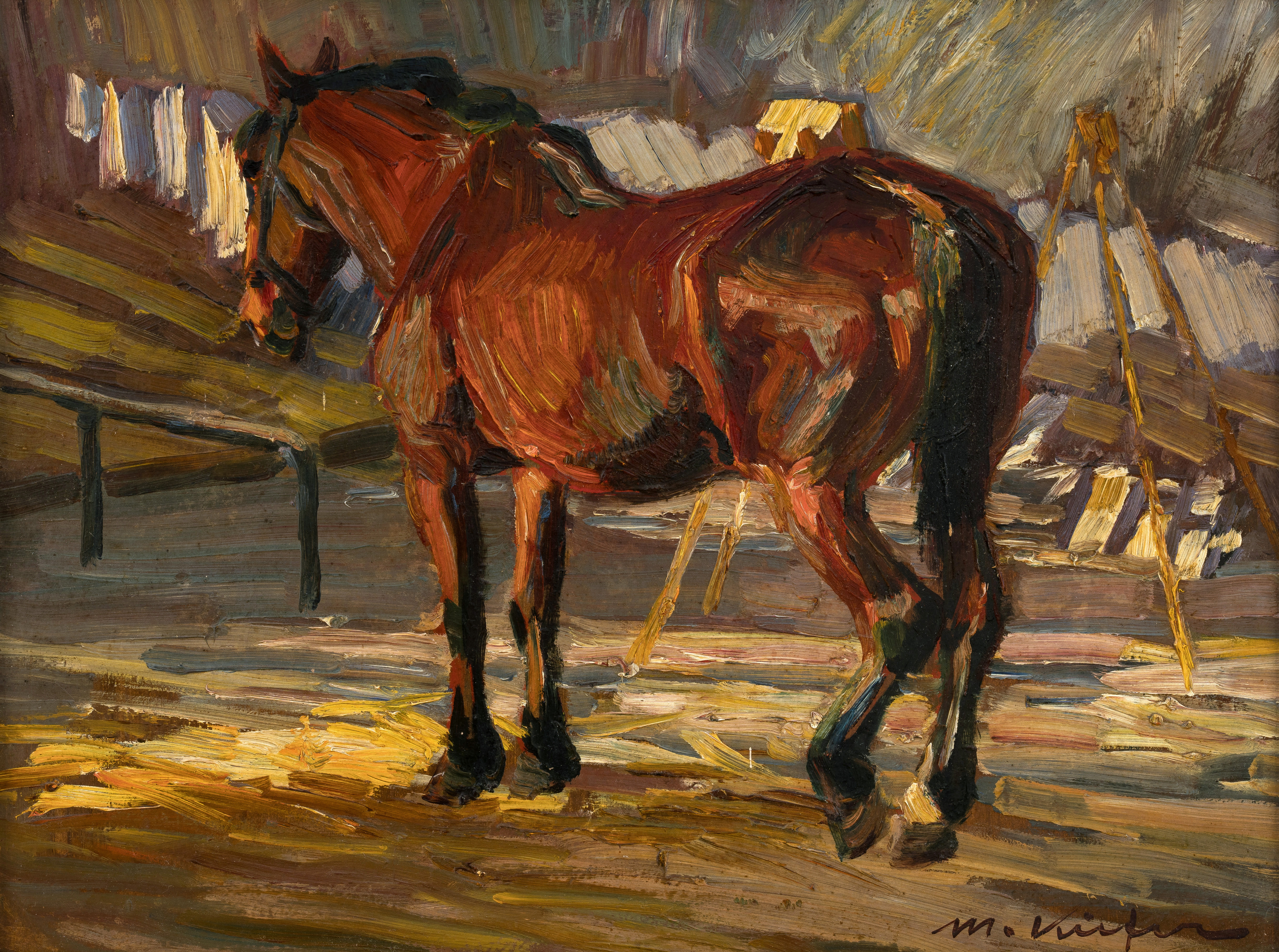 Ruhendes Pferd aus der Malschule der Münchner Akademie Image