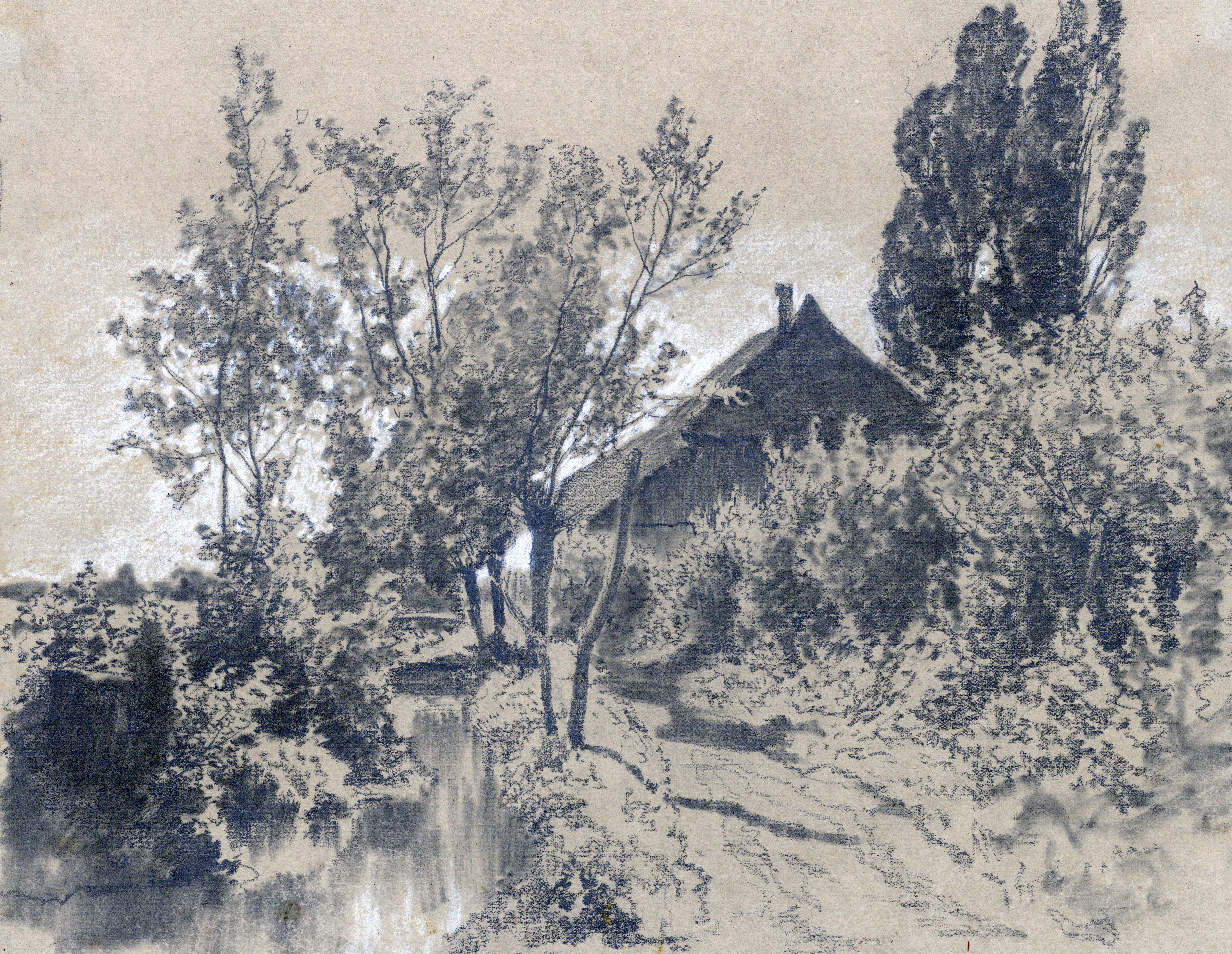 Bachlandschaft mit Gehöft Image