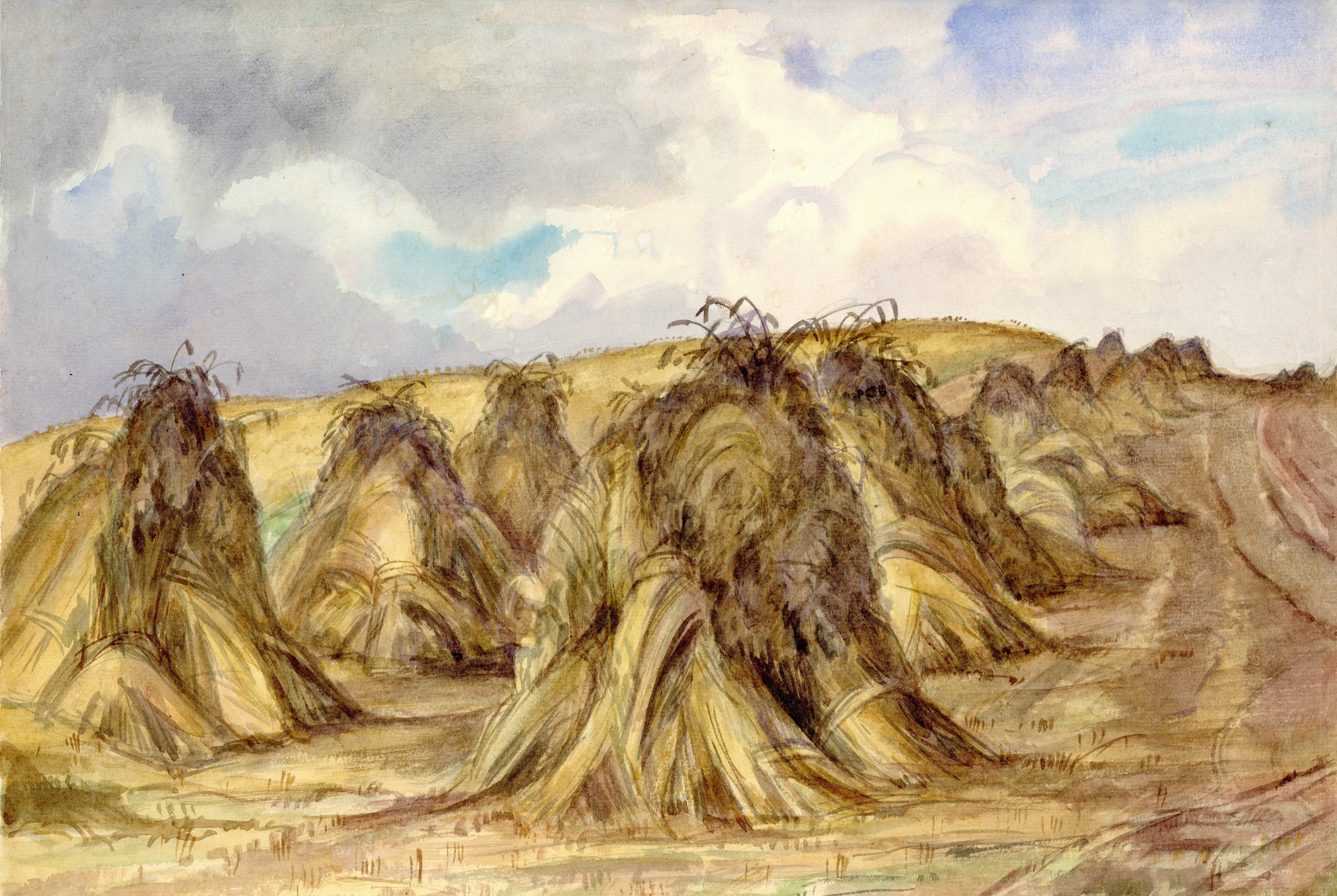 Kornfeld mit Hocken ⋅ um 1930 Image